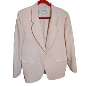 Vintage Women's Koret Pink 18% Wool Buttoned Blazer Jacket Size 14